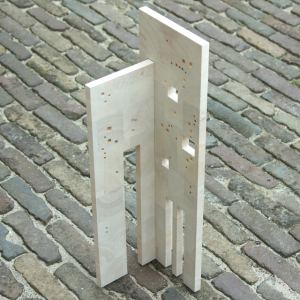 hoekhuis | balsahout | h 54,5 cm | 2016 | € 375