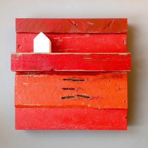 het witte huis | juthout, keramiek | h 25 cm | 2016
