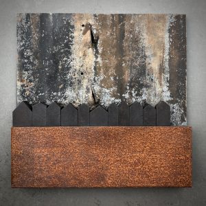 samen sterk 5 | zink, staal, hout | h 20,5 cm | 2021
