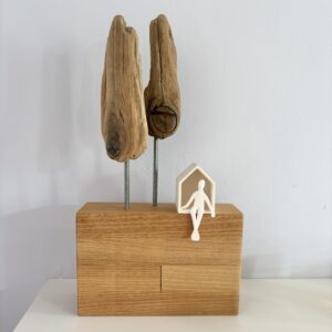 uit-zicht 1 v2 | hout, keramiek | h 35 cm | 2019