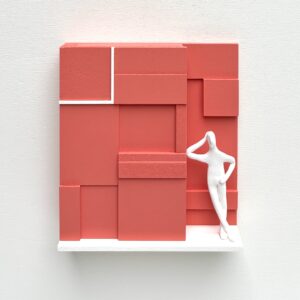 stand.punt 4 | mdf-afval, verf, keramiek | h 15,5 cm | 2025